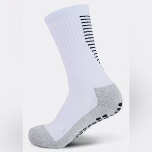 Crew Grip Socks Lot Of 6 Soccer Football Yoga For Youth White & Gray